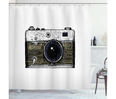 Traditional Sketch Artwork Shower Curtain