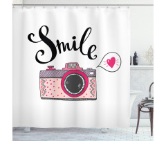Smile Typography Romantic Shower Curtain