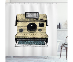 Vintage Polaroid Machine Shower Curtain