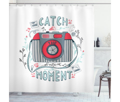 Catch the Moment Calligraphy Shower Curtain