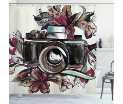 Watercolor Exotic Blooms Shower Curtain