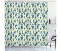 Grunge Pattern Heart Motifs Shower Curtain