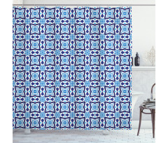 Composition Tiles Grid Shower Curtain