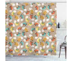 Colorful Sneakers Pattern Shower Curtain