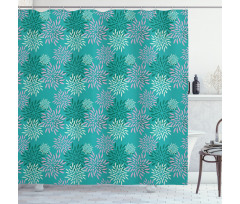 Abstract Flower Petals Retro Shower Curtain