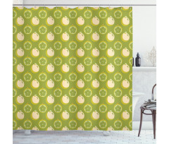 Cartoon Abstract Oranges Shower Curtain