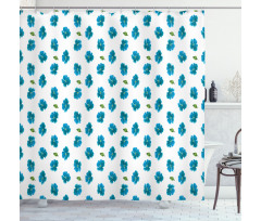 Watercolor Forget-Me-Not Shower Curtain