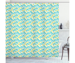 Abstract Herb Leafy Stems Shower Curtain