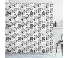 Abstract Blossoms Monochrome Shower Curtain