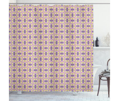 Retro Colorful Funky Tiles Shower Curtain