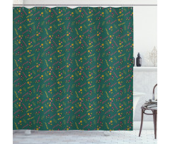 Summer Season Meadow Retro Shower Curtain