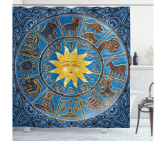 Zodiac Signs Circle Sun Shower Curtain