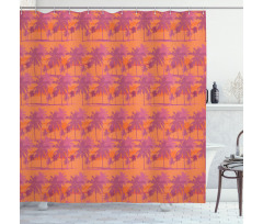 Palm Tree Pattern Vacation Shower Curtain