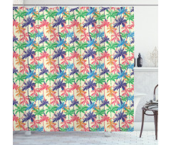 Vibrant Tropic Palm Trees Shower Curtain