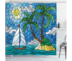 Stained Glass Mosaic Style Shower Curtain
