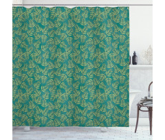 Vintage Color Leaf Pattern Shower Curtain
