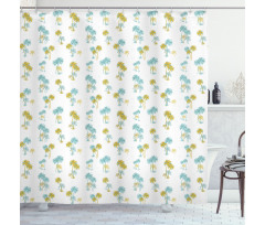 Tropical Palm Tree Design Shower Curtain