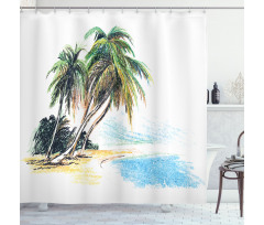 Palm Trees Coastal Charm Shower Curtain