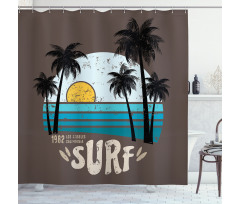 Los Angeles Beach Grunge Shower Curtain