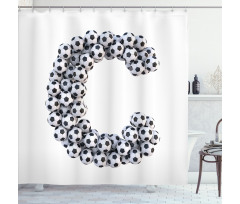 Alphabet Sign Design Shower Curtain