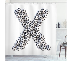 Football Alphabet Shower Curtain