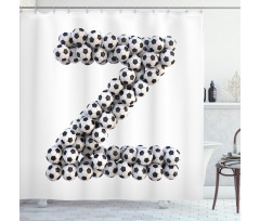 Last Letter Alphabet Shower Curtain