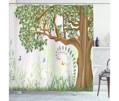 Spring Butterfly Paint Shower Curtain