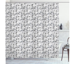 Blossoming Flowers Theme Shower Curtain