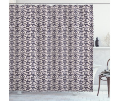 Triangles and Dots Oriental Shower Curtain