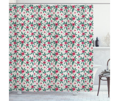 Foliage and Doodle Petals Shower Curtain