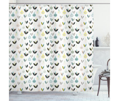Colorful Plants and Leaves Shower Curtain