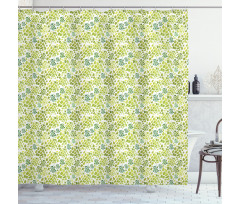 Brush Stroke Style Foliage Shower Curtain