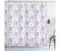 Foliage Leaves and Petals Shower Curtain