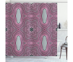 Hypnotizing Striped Motif Shower Curtain