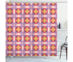Psychedelic Colorful Grid Shower Curtain