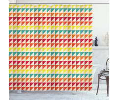 Pixelized Vivid Triangles Shower Curtain