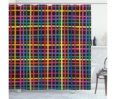 Minimalist Checkered Line Shower Curtain