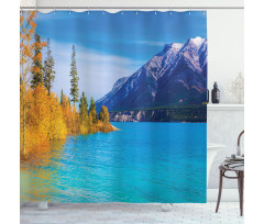 Abraham Lake Mountains Shower Curtain