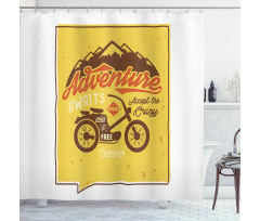 Retro Poster Words Shower Curtain