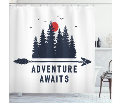 Arrow Calligraphy Shower Curtain