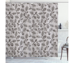 Twigs Spruces Christmas Shower Curtain