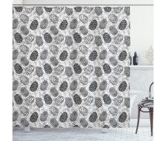 Abstract Sketch Style Shower Curtain