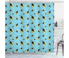 Woodland Bugs with Wings Shower Curtain