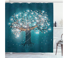 Believe in Miracles Message Shower Curtain