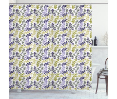 Abstract Olive Tree Branches Shower Curtain