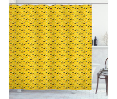 Mountains and Arrows Retro Shower Curtain