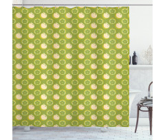 Sliced Fresh Fruits Pattern Shower Curtain