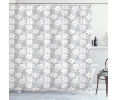 Romantic Overlapping Flowers Shower Curtain