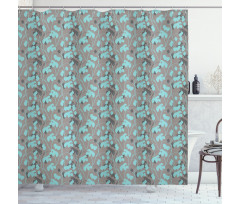 Silhouette Foliage Leaves Shower Curtain