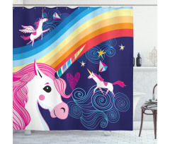 Mythical Animals in the Sky Shower Curtain